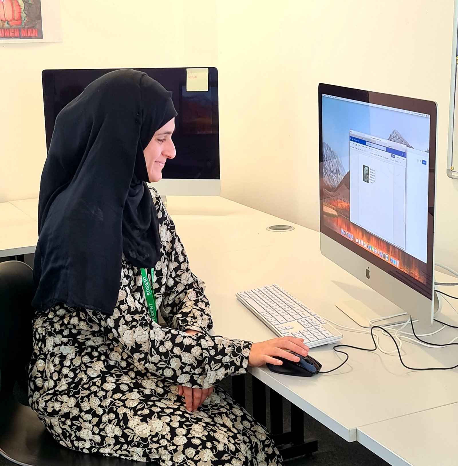 Student at computer