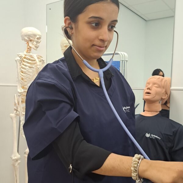 Year 12 Health Student using Stethoscope