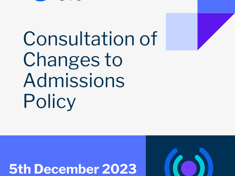 Consultation of changes to admissions Policy